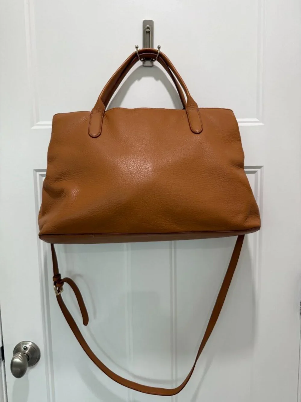 Leather Carryall / Work tote Handbag